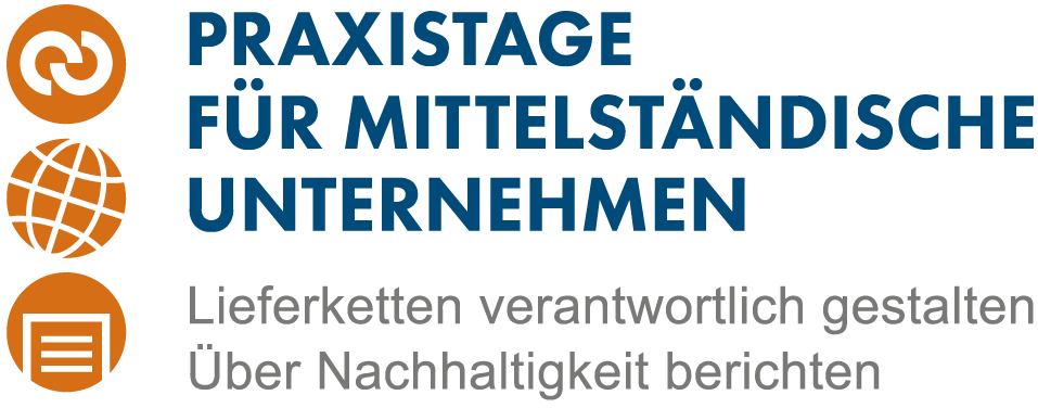 Logo Praxistage Lieferketten verantwortlich gestalten - Über Nachhaltigkeit berichten